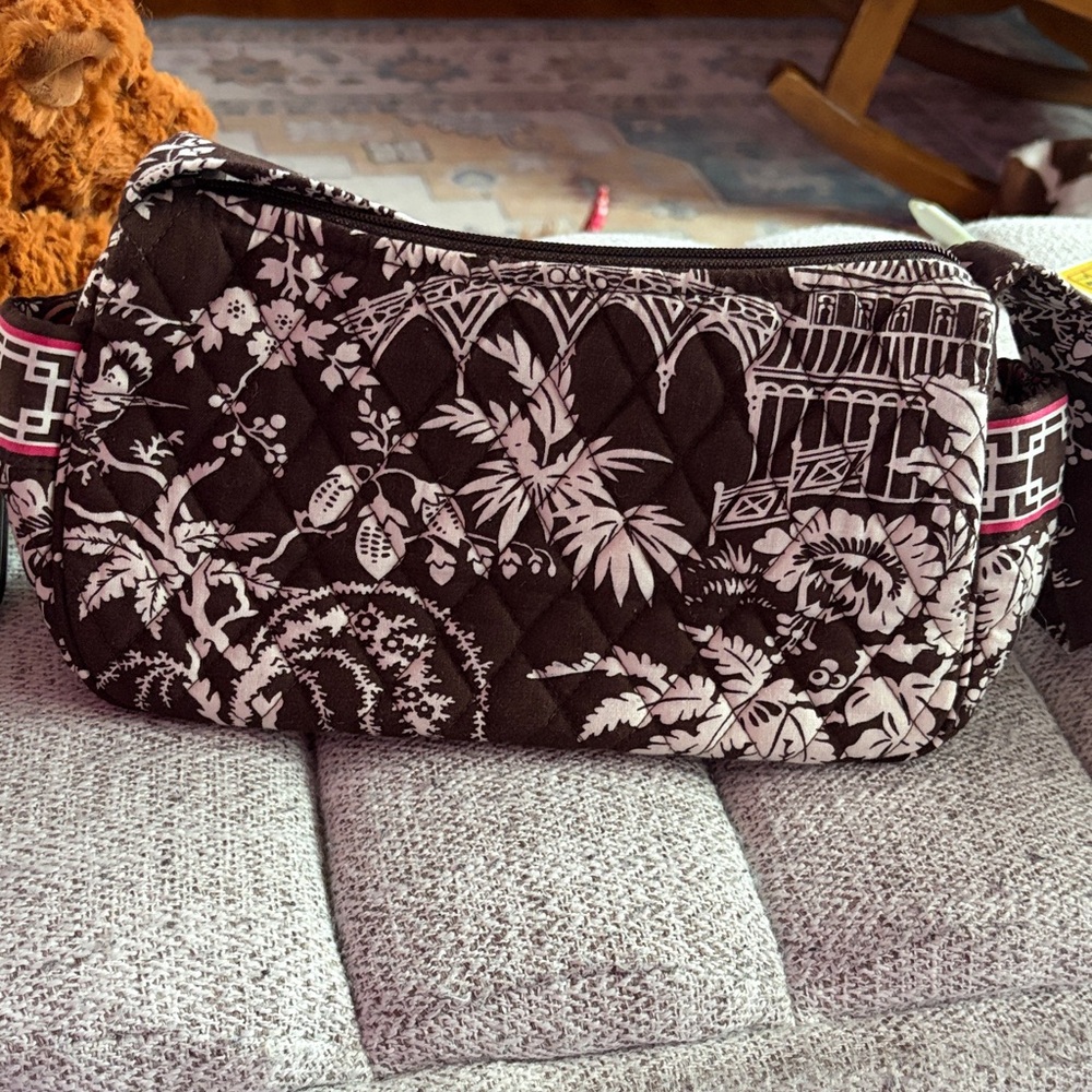 Vera Bradley Brown and White Quilted Shoulder Bag